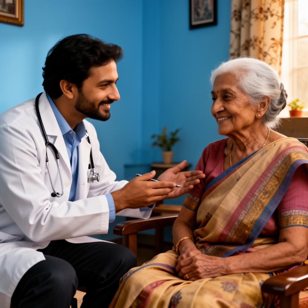 Dr. Murugamani visiting patient at home